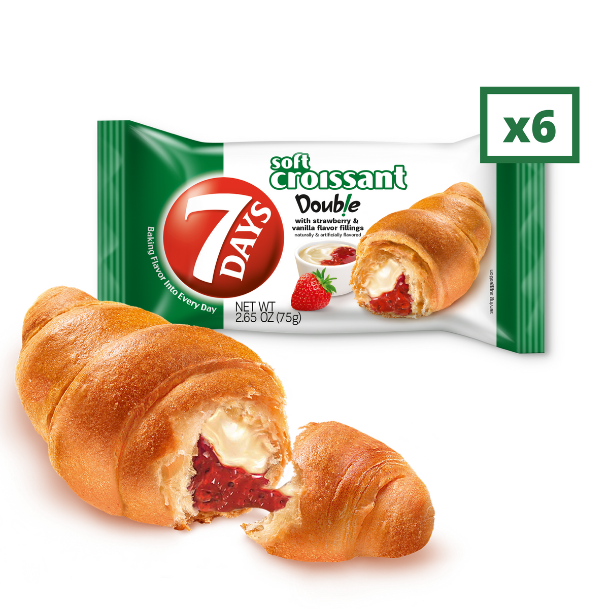 strawberry croissants times 6