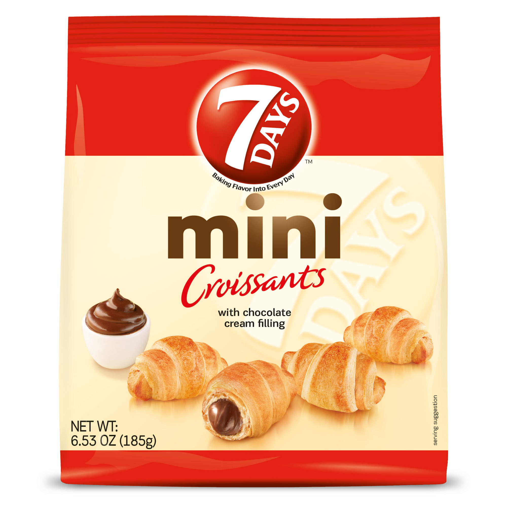 chocolate mini croissants in 6.53 oz bag