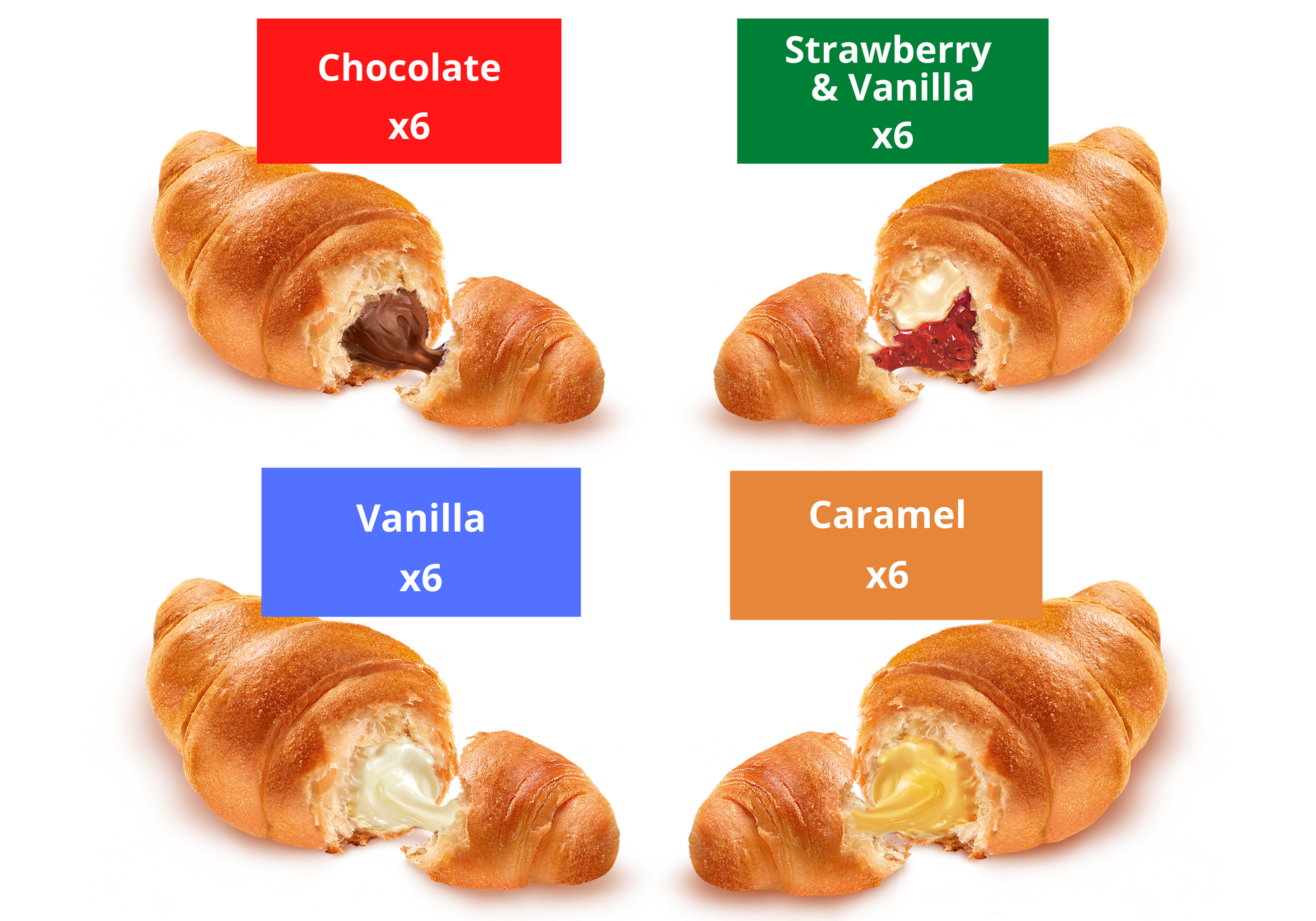 Soft Croissant, 4 Flavor Variety Pack (2.65oz, Pack of 24)